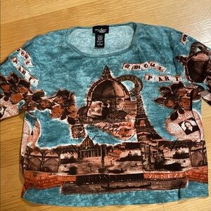 Bellissima Fashions Teal / Brown Amour Paris Top